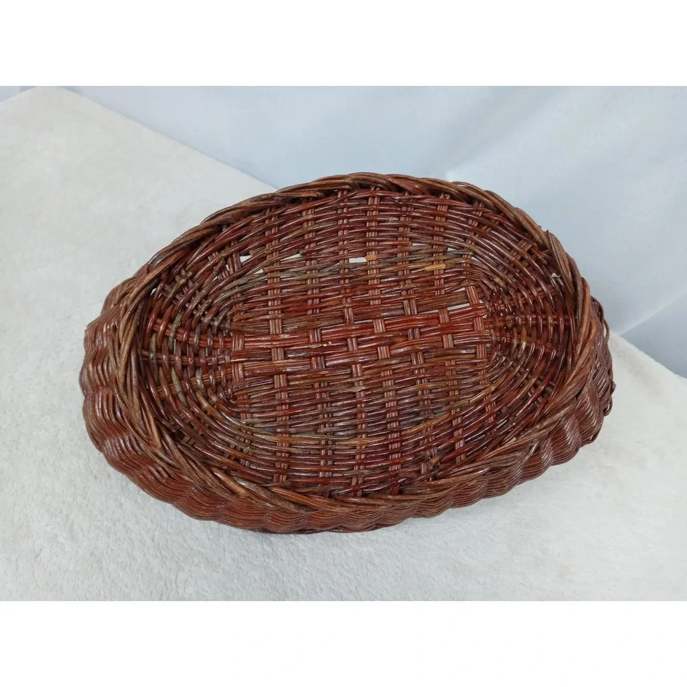 Vintage Wicker Turkey Basket Thanksgiving Centerpiece Hen Chicken Farmhouse Deco